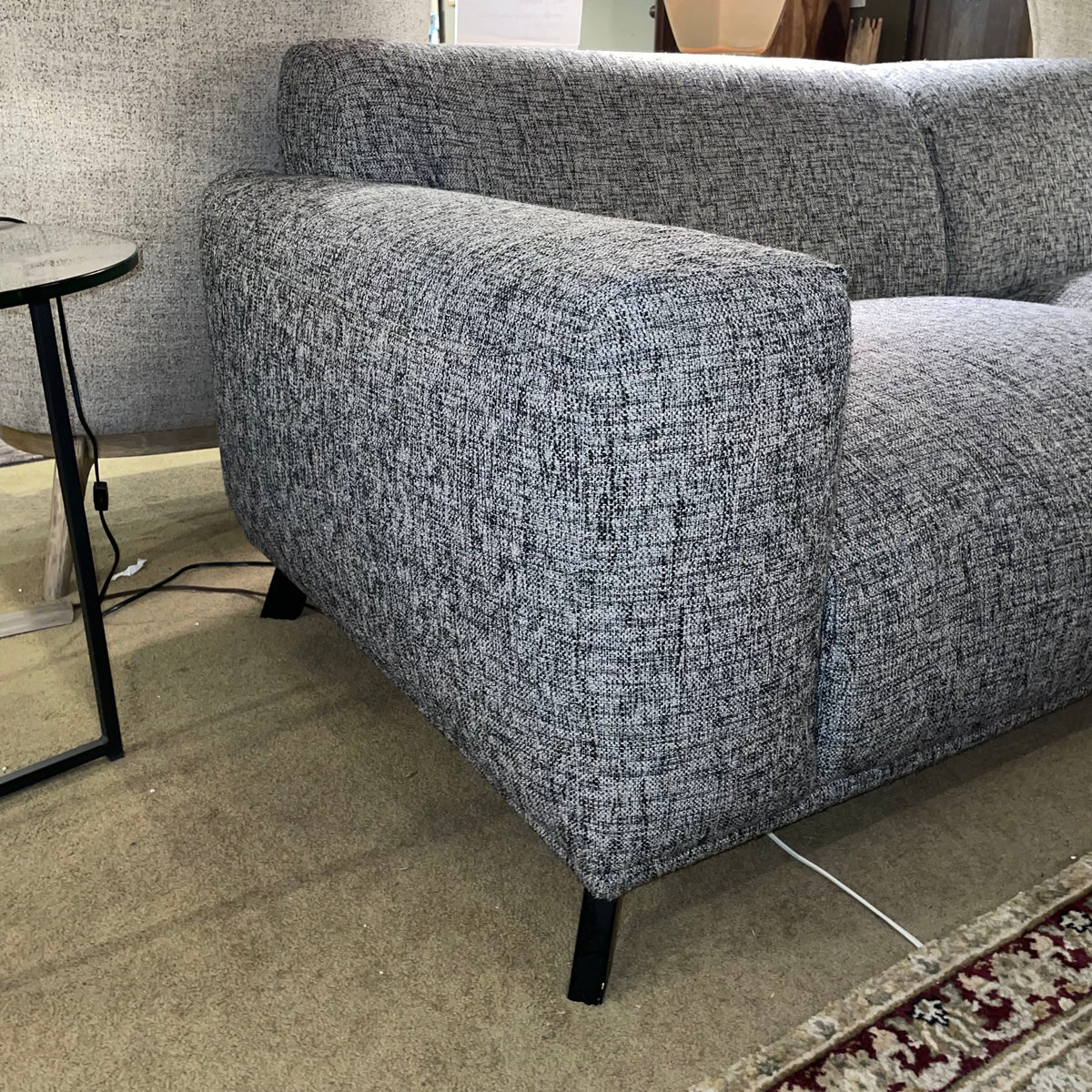 Article Charcoal Textured Puffy 2 Seat Sofa AS IS U SOFAS