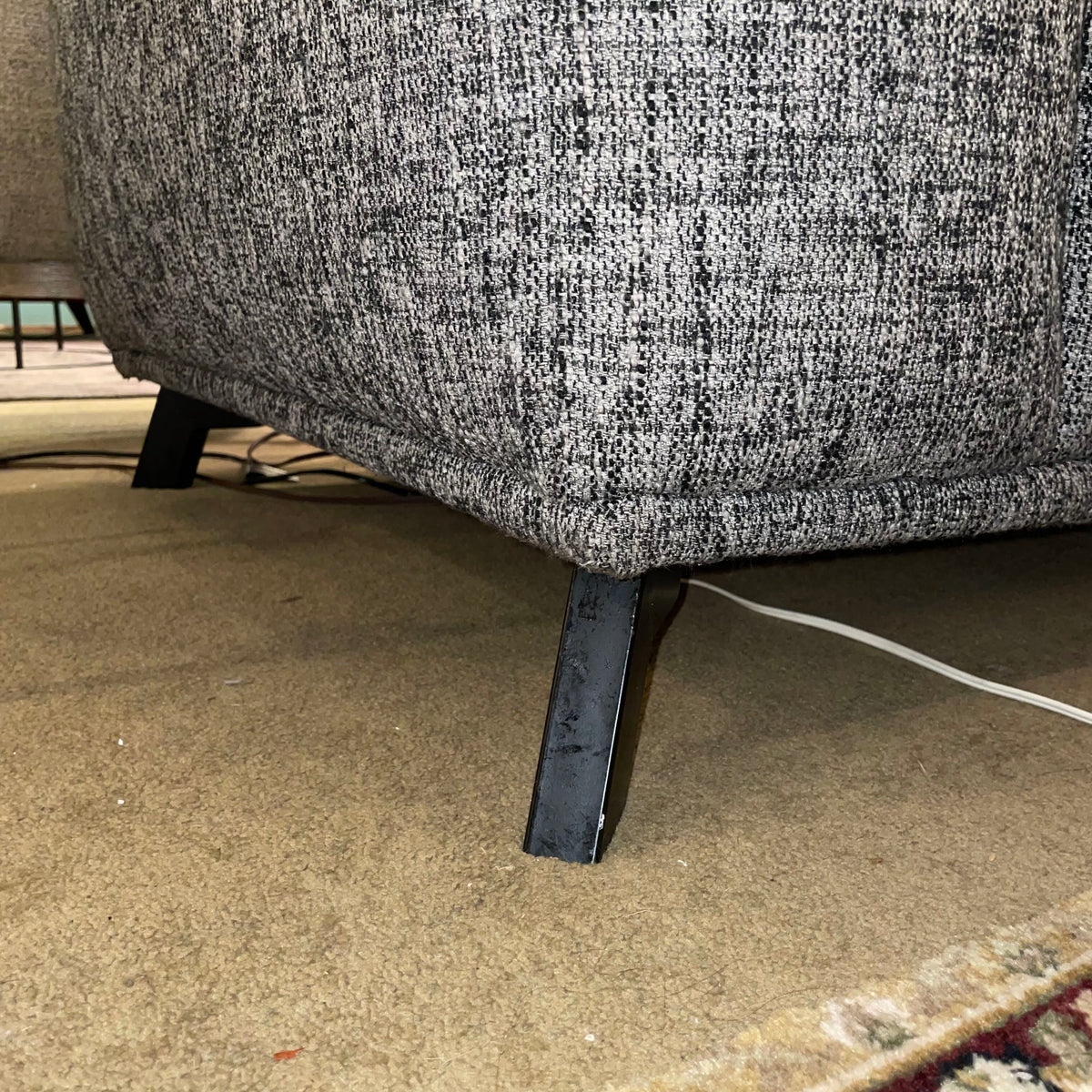 Article Charcoal Textured Puffy 2 Seat Sofa AS IS U SOFAS