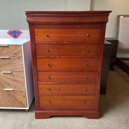 Warm Tone 7 Drawer Wooden Highboy Dresser C HIGHBOYS