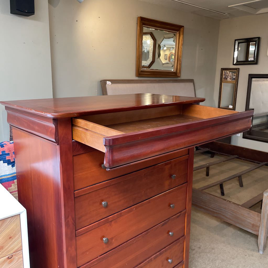 Warm Tone 7 Drawer Wooden Highboy Dresser C HIGHBOYS