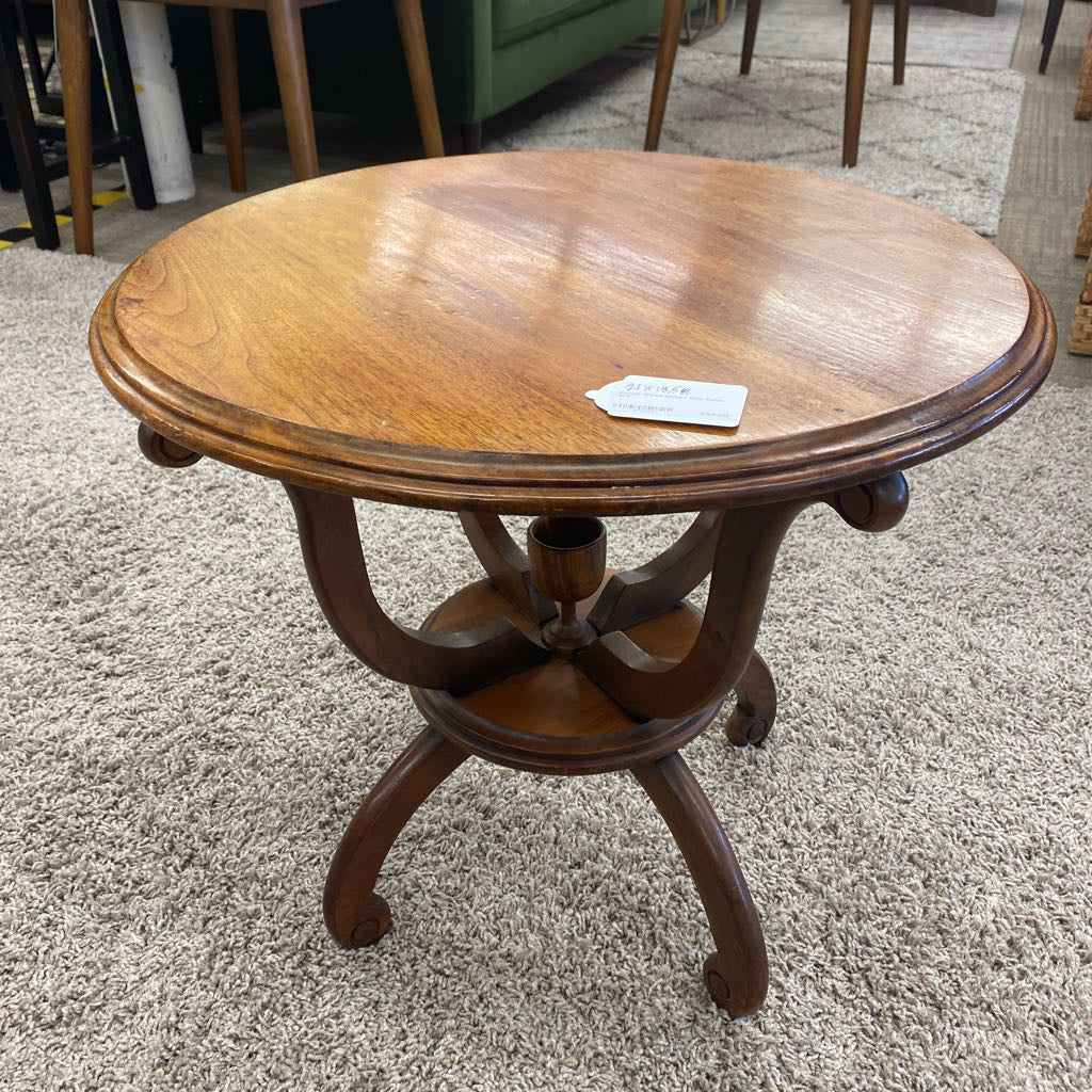 Round Wood Goblet Side Table
