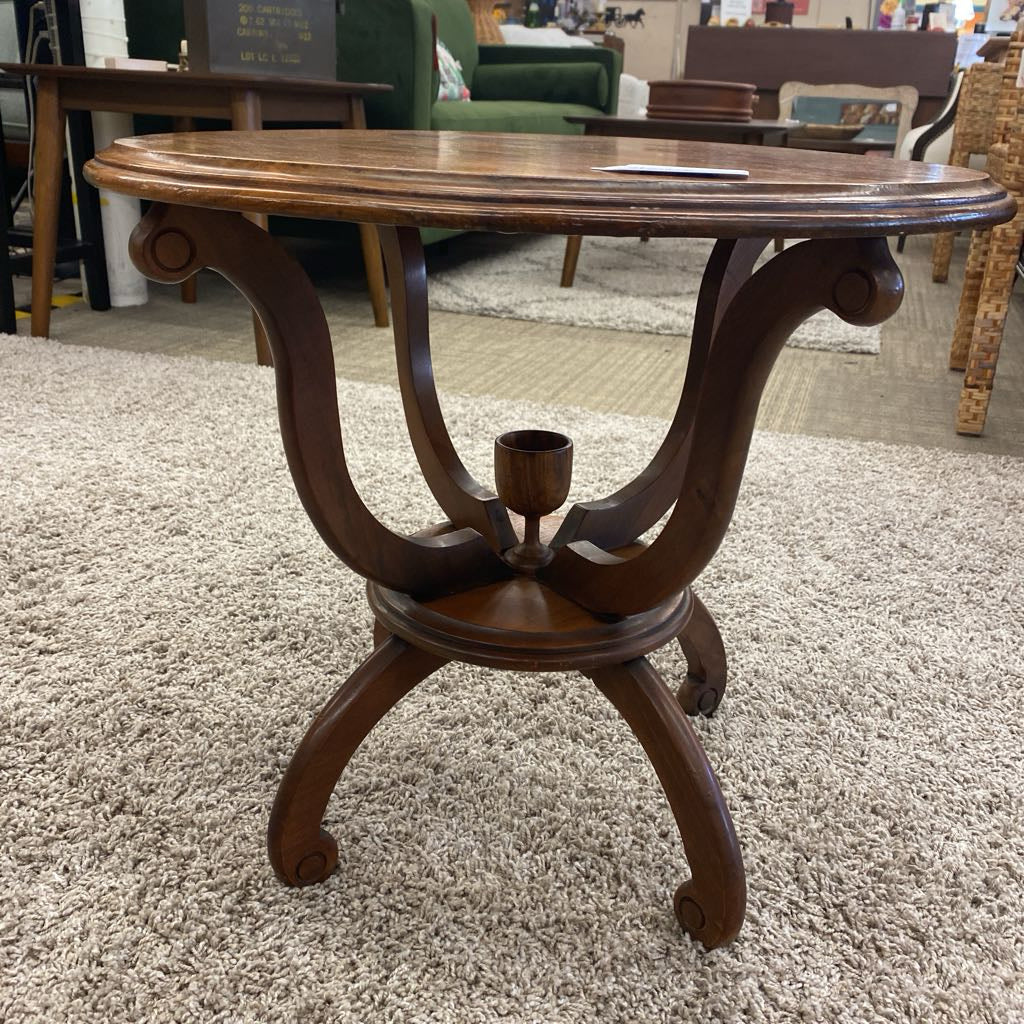 Round Wood Goblet Side Table
