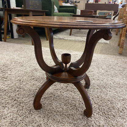 Round Wood Goblet Side Table