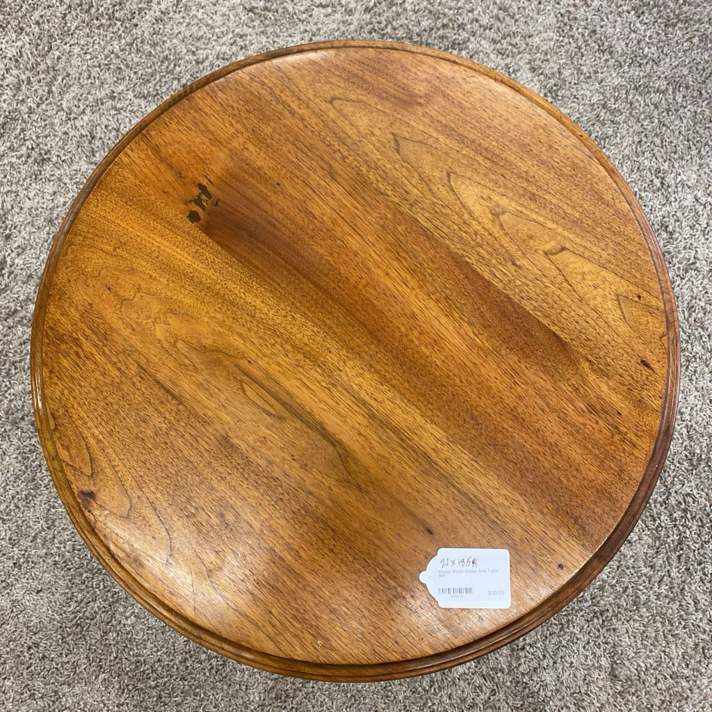 Round Wood Goblet Side Table
