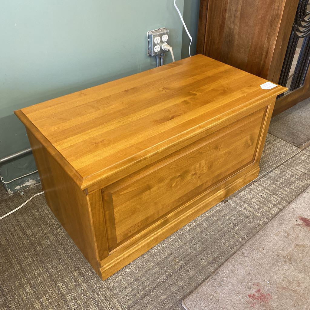 Light Wood Raised Panel Blanket Chest