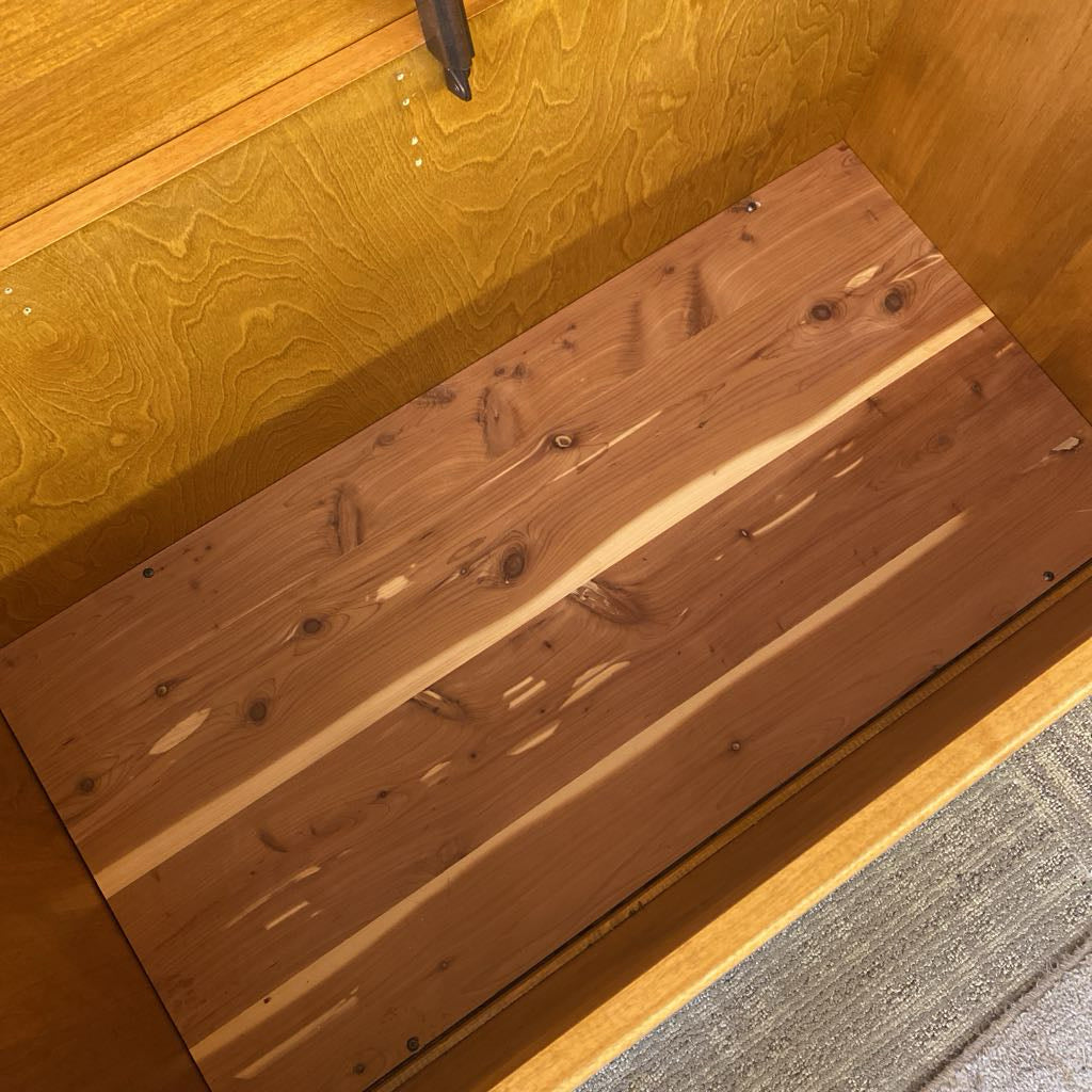 Light Wood Raised Panel Blanket Chest
