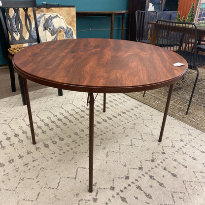 Round Faux Wood Card Table