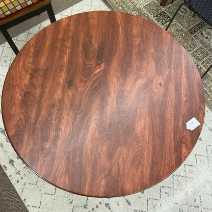Round Faux Wood Card Table