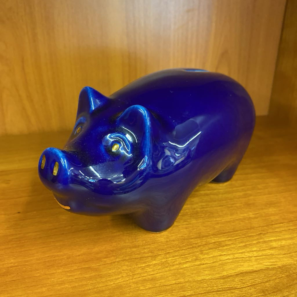 Blue Ceramic Piggy Bank