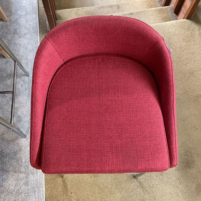 Comtemporary Red + Chrome Stool C STOOLS