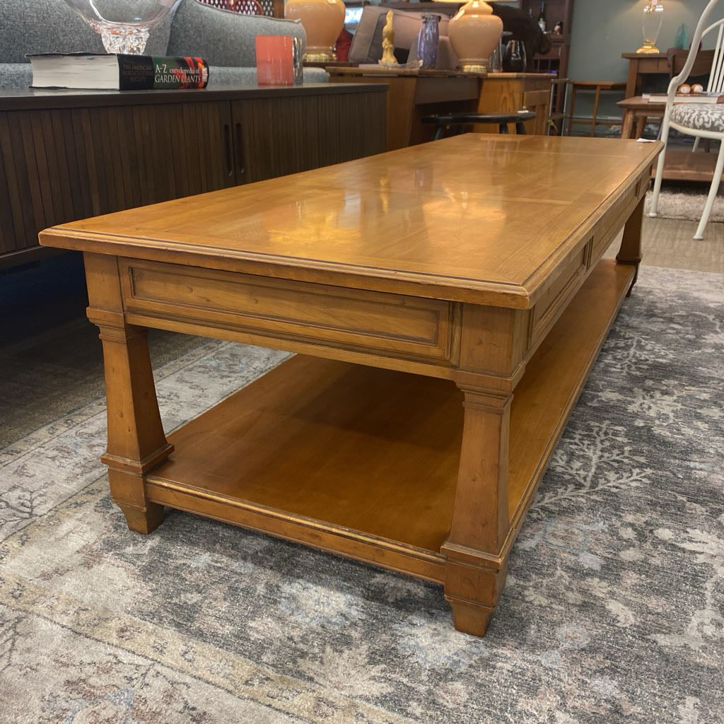 Vintage HERITAGE Long NeoClassic Coffee Table w/Drawer