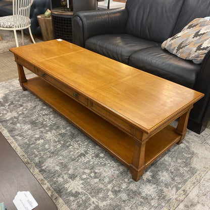 Vintage HERITAGE Long NeoClassic Coffee Table w/Drawer