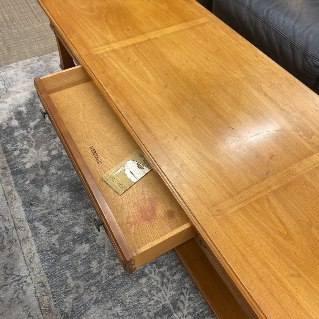 Vintage HERITAGE Long NeoClassic Coffee Table w/Drawer