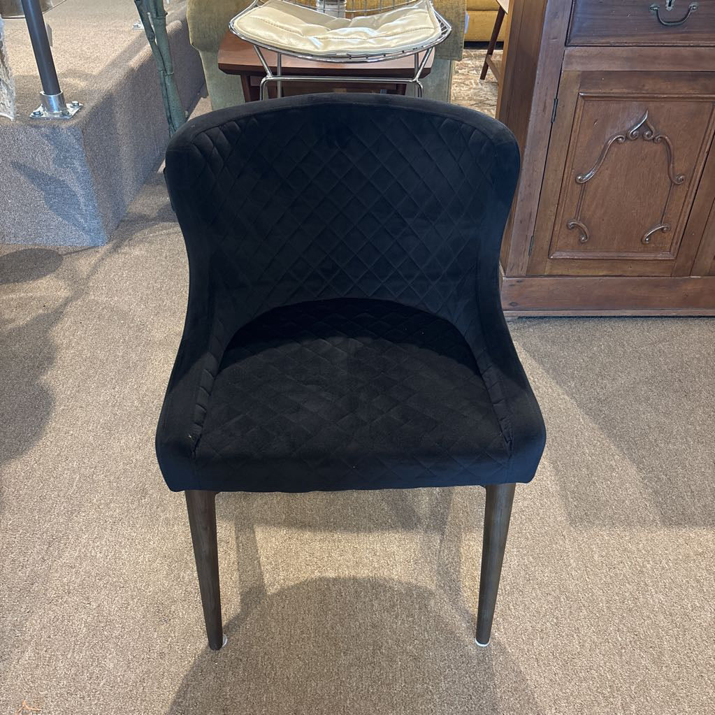 Set of 6 Black Velvet Mila Dining Chairs