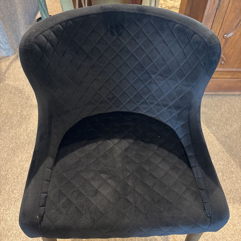 Set of 6 Black Velvet Mila Dining Chairs