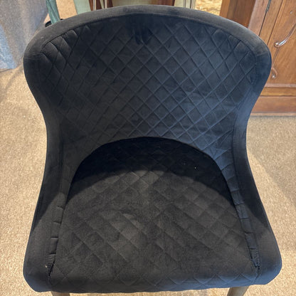 Set of 6 Black Velvet Mila Dining Chairs