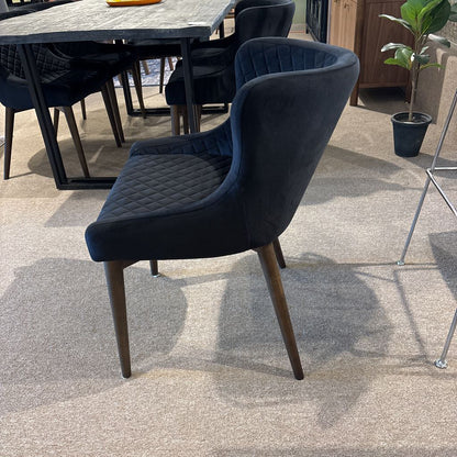 Set of 6 Black Velvet Mila Dining Chairs