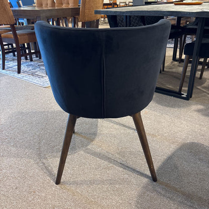 Set of 6 Black Velvet Mila Dining Chairs