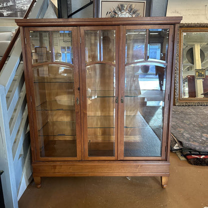 3 Door Antique Curio Cabinet
