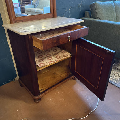 Marble Top Mirrored Cabinet