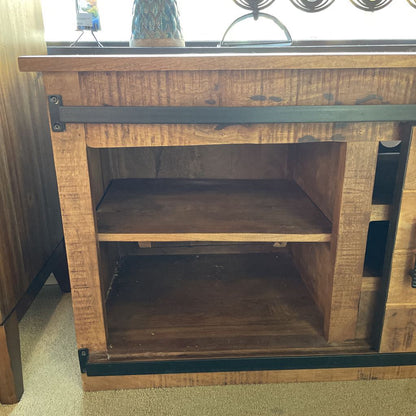 Rustic Sliding Door Wood Media Console