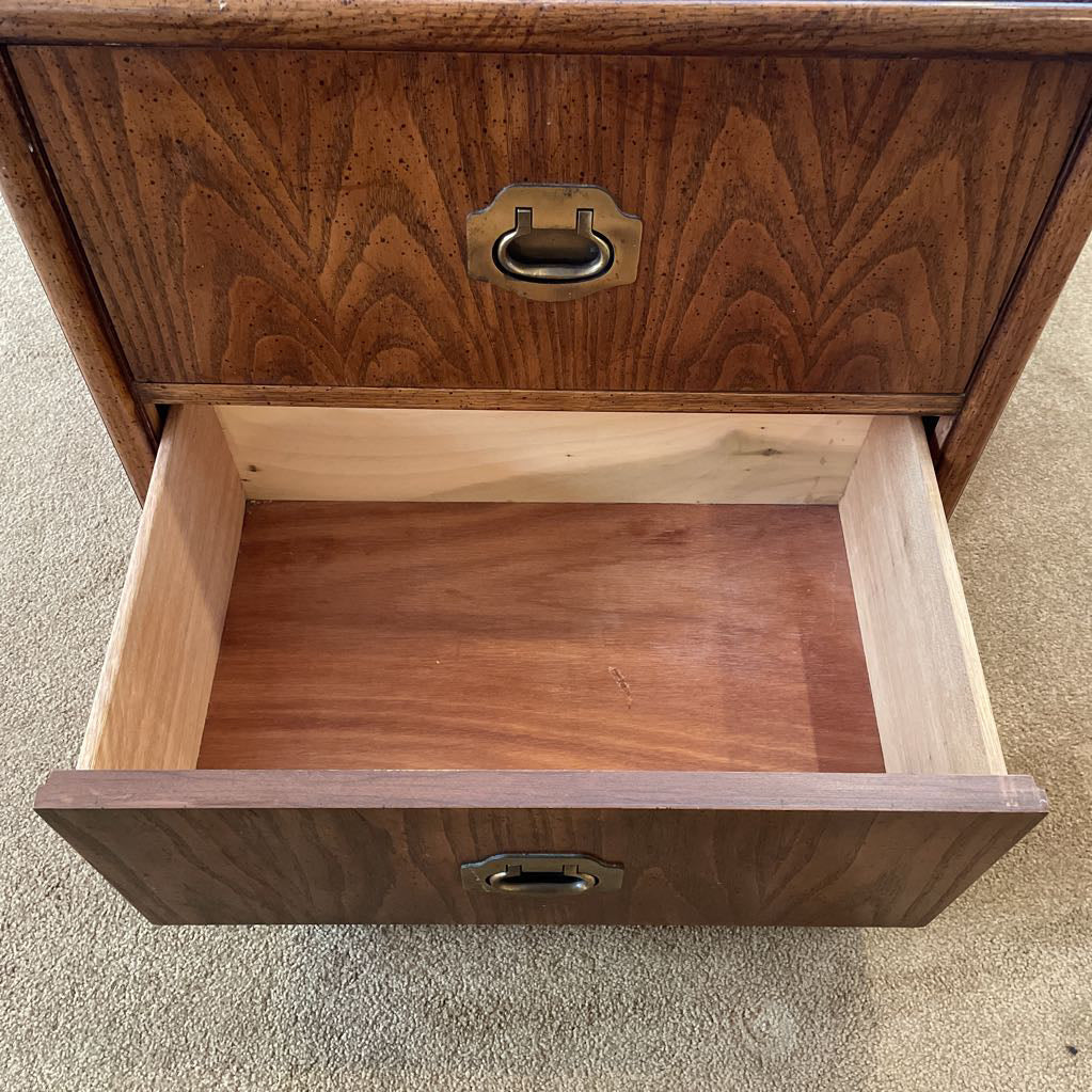 MCM Dixie 2 Drawer Campaign Style Nighstand C NIGHTSTANDS