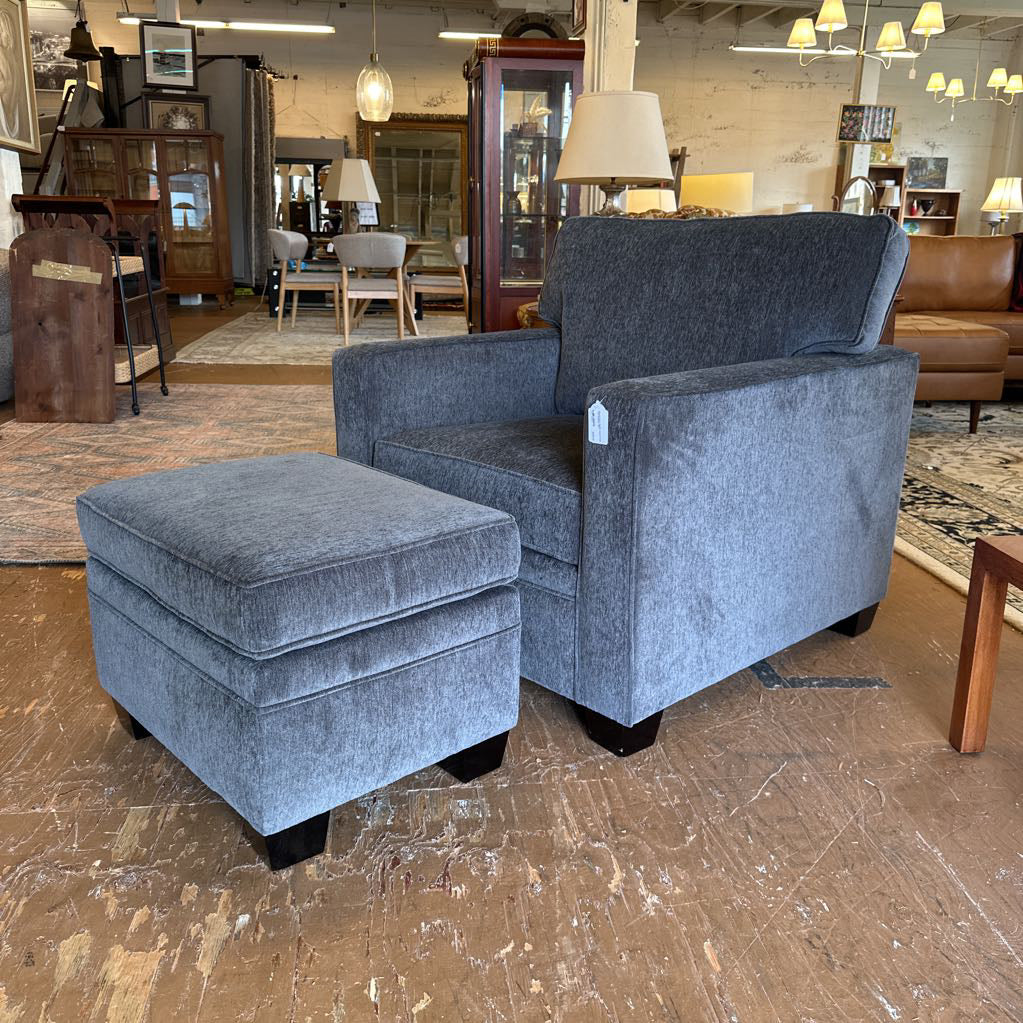 Biltwell Grey Chenille Accent Chair And Ottoman U ACCENT CHAIRS