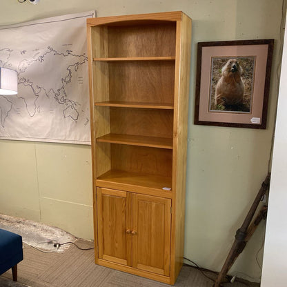 Light Wood Two Door Bookcase