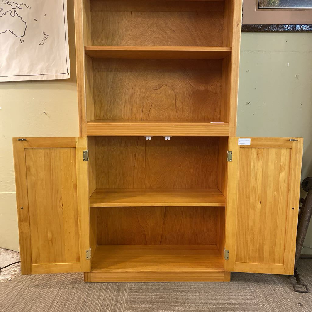 Light Wood Two Door Bookcase