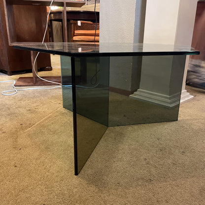 Hexagon Smoked Glass End Table C SIDE TABLES