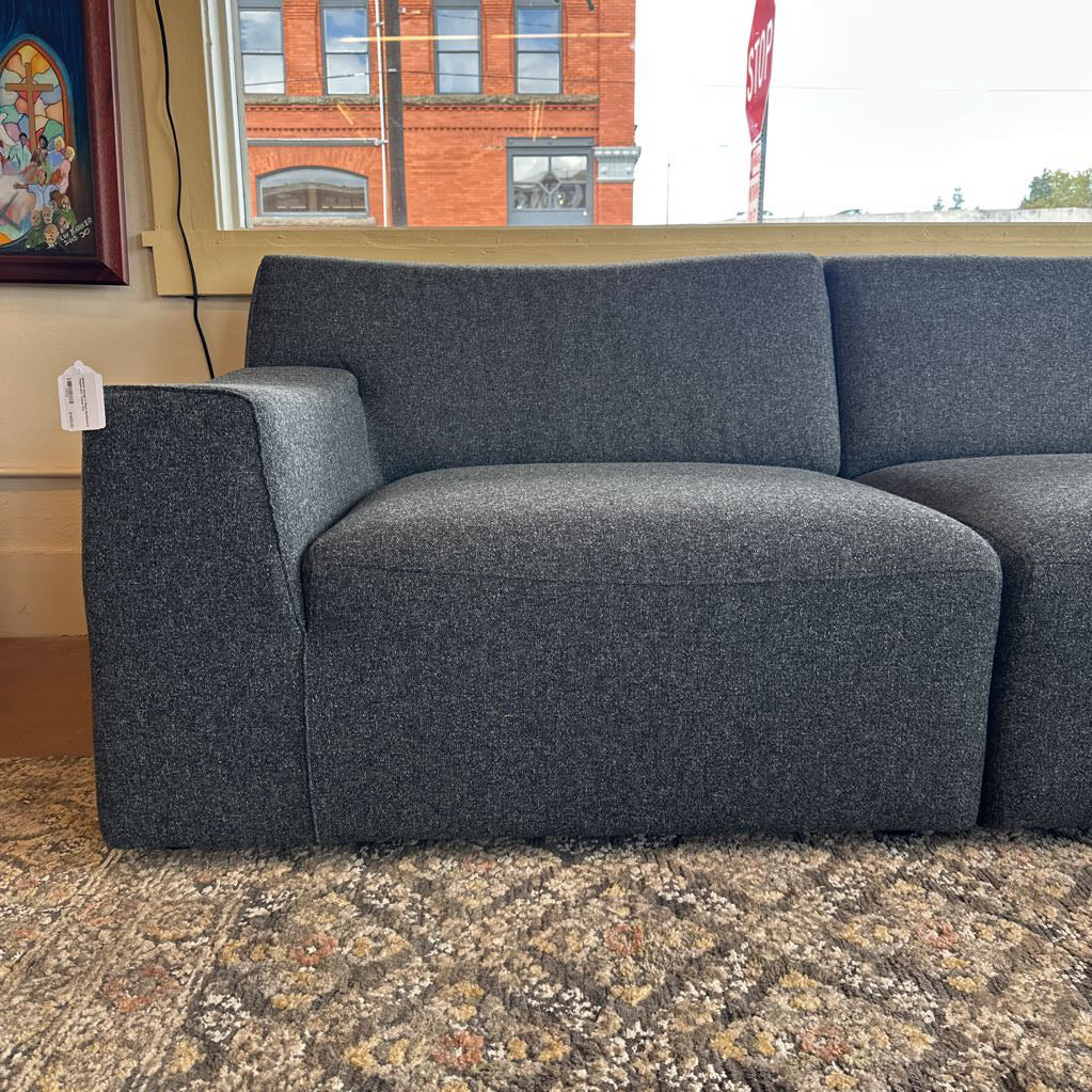Mobital Scoop 5 Piece Sectional In Peppercorn Tweed