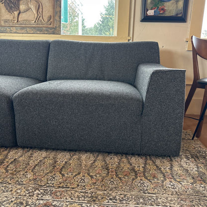 Mobital Scoop 5 Piece Sectional In Peppercorn Tweed