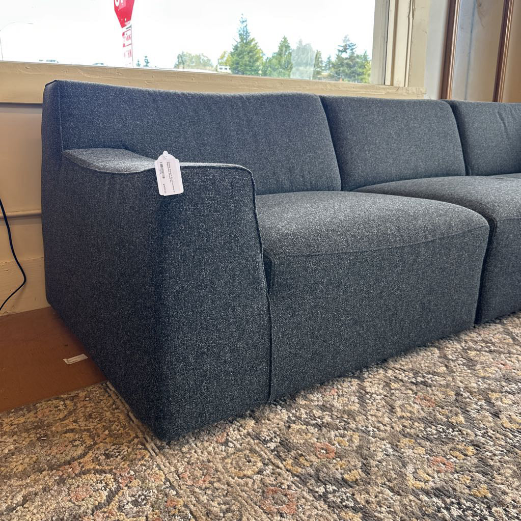 Mobital Scoop 5 Piece Sectional In Peppercorn Tweed