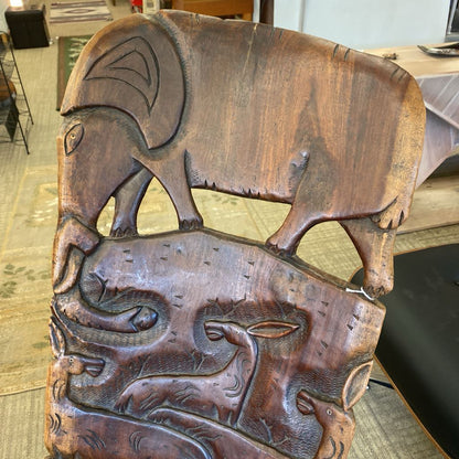 Carved African Hardwood Birthing Chair