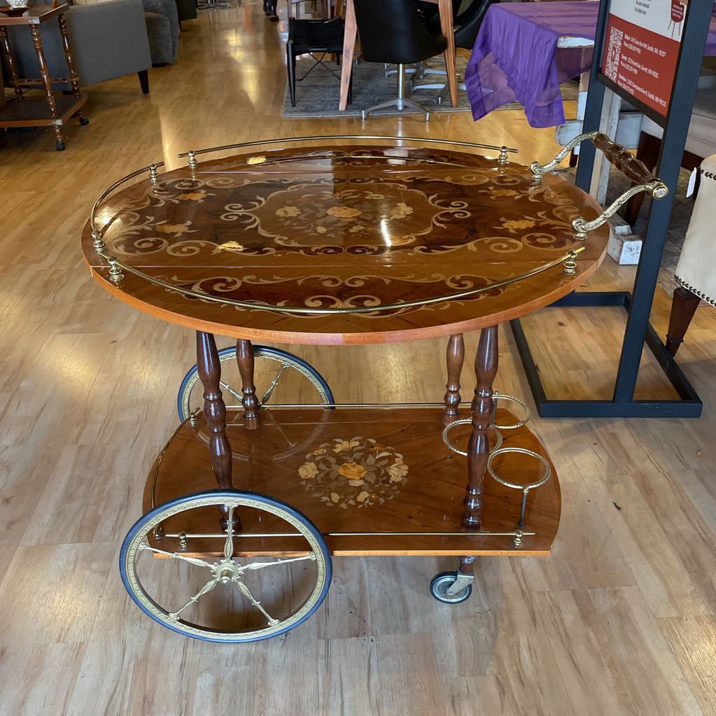 Italian Inlay Tea Cart UNIQUE FINDS