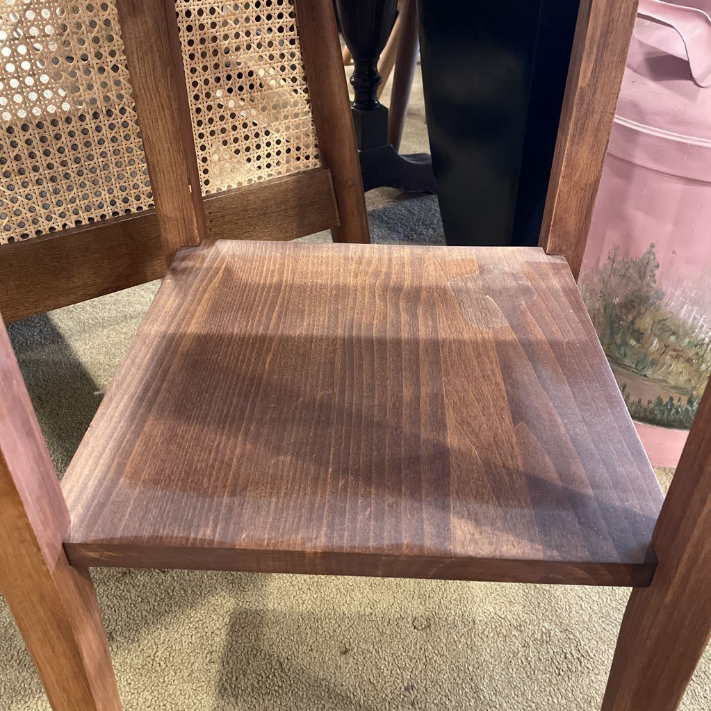 Tall Wood Square Two Tier End Table