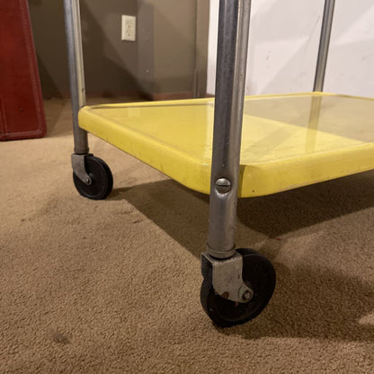 Yellow Metal MCM 3 Tier Rolling Cart UNIQUE FINDS