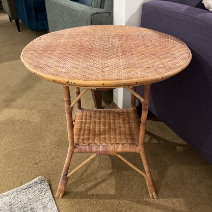 Woven Top Round End Table C SIDE TABLES