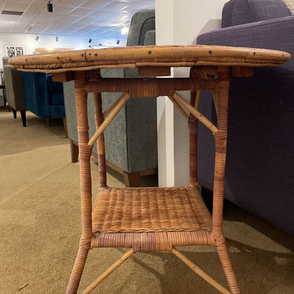 Woven Top Round End Table C SIDE TABLES