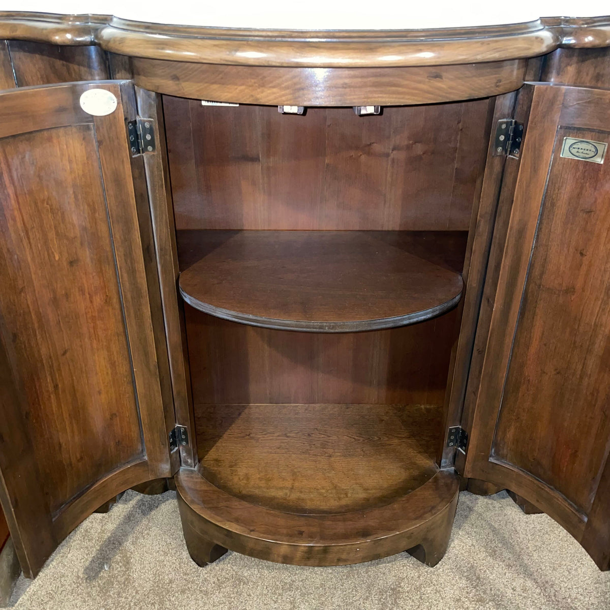 Traditional Style 2 Door Curved Front Entry Cabinet C CABINETS