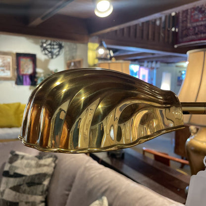 Brass Finish Shell Task Floor Lamp LAMPS