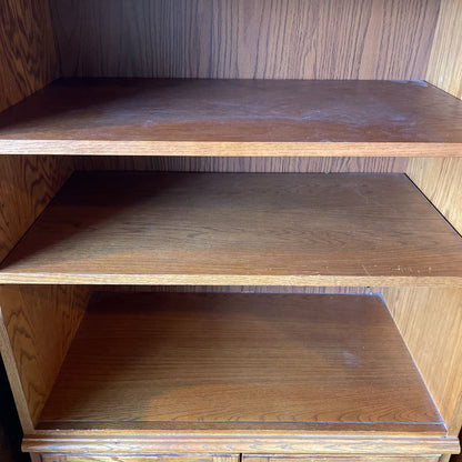 Oak Bookshelf w Closed Bottom Storage