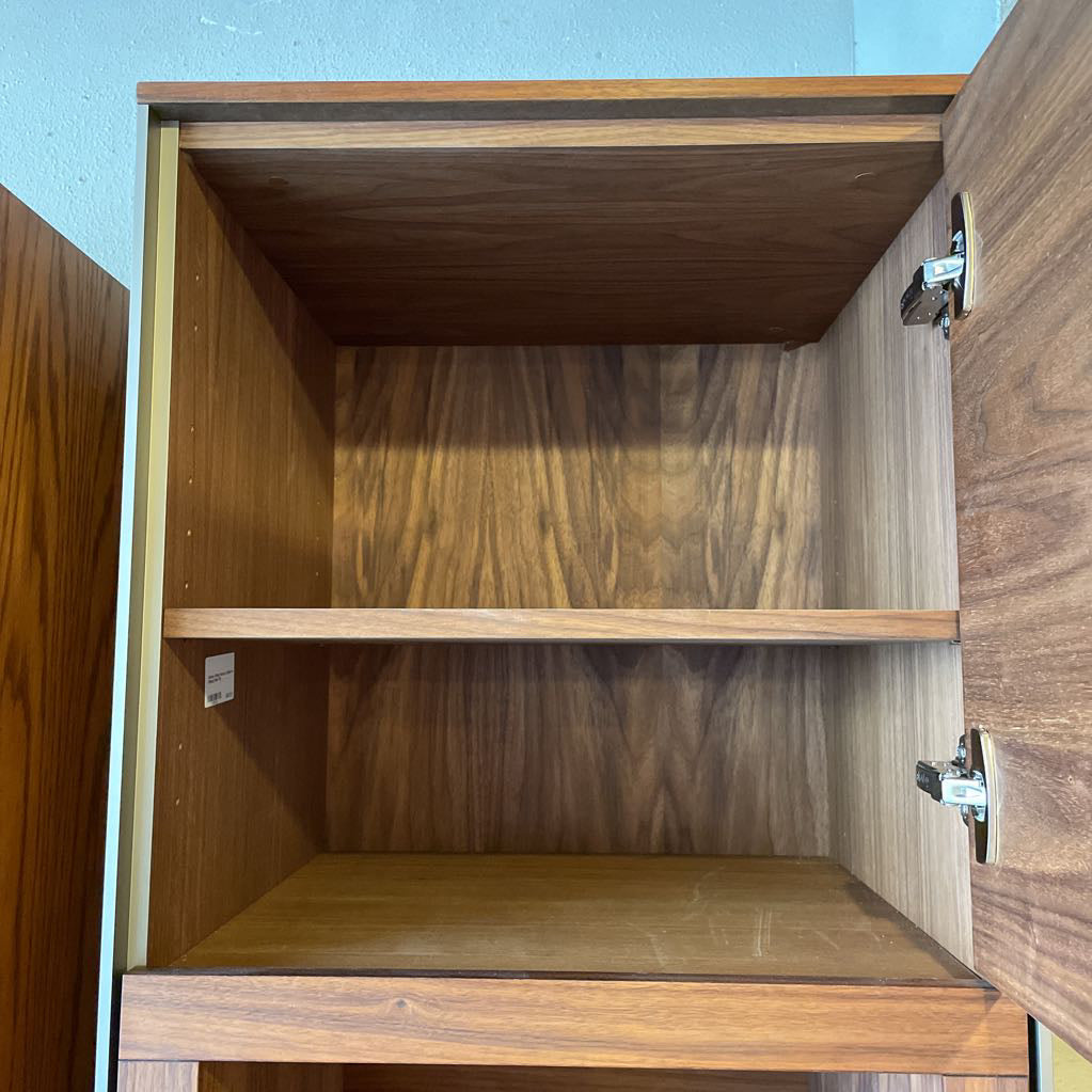 Skovby Walnut Narrow Cabinet w Display Shelf