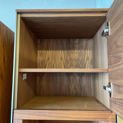 Skovby Walnut Narrow Cabinet w Display Shelf