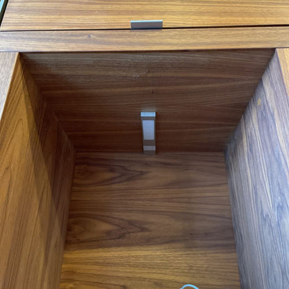 Skovby Walnut Narrow Cabinet w Display Shelf