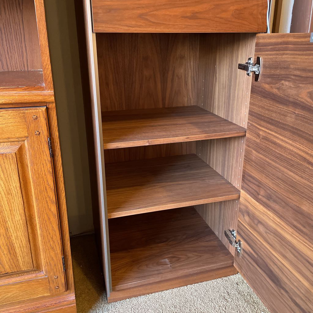 Skovby Walnut Narrow Cabinet w Display Shelf