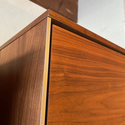 Skovby Walnut Narrow Cabinet w Display Shelf