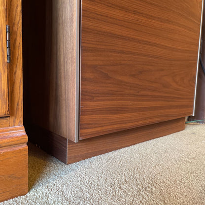 Skovby Walnut Narrow Cabinet w Display Shelf