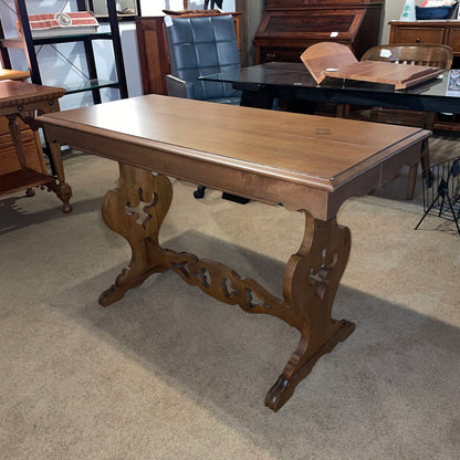 Butterfly Leaf Curved Trestle Console Table AS IS C CONSOLE TABLES