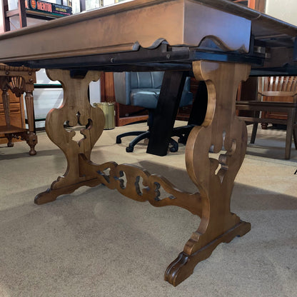 Butterfly Leaf Curved Trestle Console Table AS IS C CONSOLE TABLES